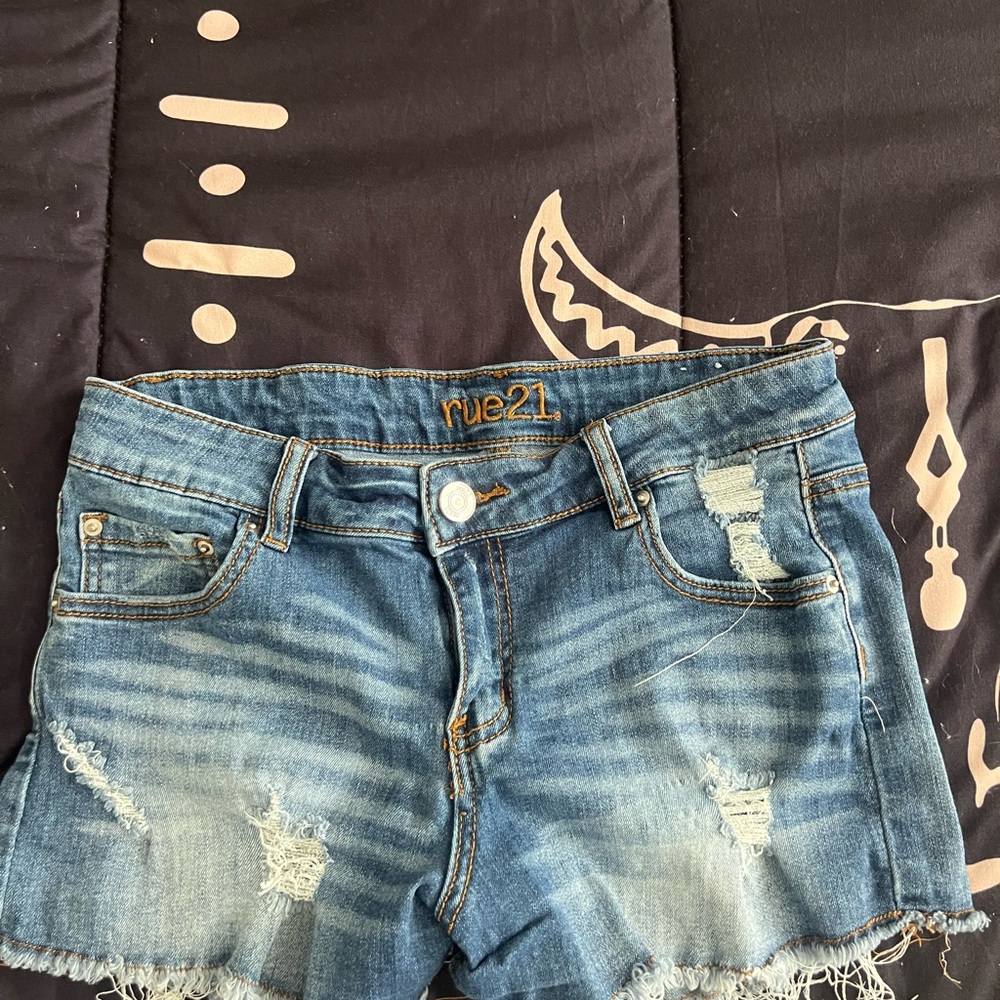 Rue21 Light Blue Distressed Jean Shorts